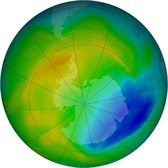 Antarctic ozone map for 05 November 2013